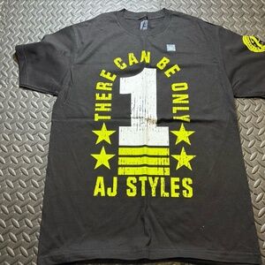 WWE AJ Styles There Can Be Only 1 T Shirt Size L VGUC Wrestling